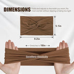 Headbands for Women, Non Silp Wide Hair Bands, Elastic Thick Head Bands, Stretchy Soft Sports Sweat Bands for Spa Workout Running Gym, Twist Knotted Cotton Cloth Turban Hair Accessories 6Pcs