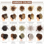 HMD Tousled Updo Messy Bun Hairpiece Hair Extension Ponytail with Elastic Rubber Band Updo Ponytail Hairpiece Synthetic Hair Extensions Scrunchies Ponytail Hairpieces for Women