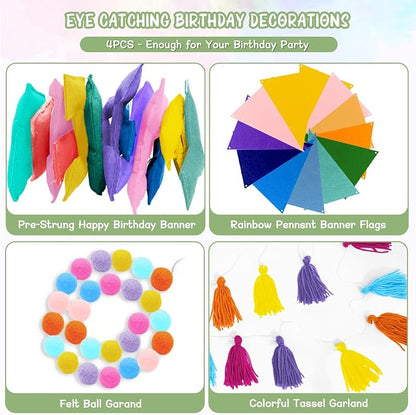 4PCS Pre-Strung Happy Birthday Banner - Image 4