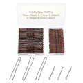 200 Pcs Brown Wave-Shaped and U-Shaped Bobby Pins Mix Metal Hair Pins Hair Accessories for Women Stylists Hair Sticks Girl