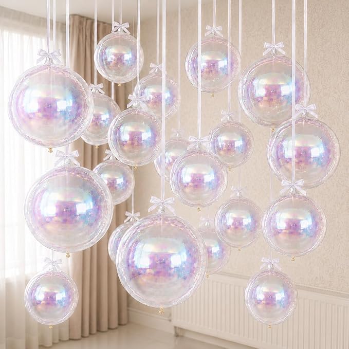 HILAVO 12PCS Iridescent Round Foil Balloons by HILAVO