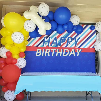 Dog Paw Balloons, 12 Inch Carnival Circus Balloons Red Yellow Blue and White - Image 4