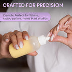 BRIGHTFROM Twist Top Applicator Bottles, Squeeze 4 OZ Empty Plastic Bottles, Refillable, Open/Close Nozzle - Leak Proof, Multi Purpose - 3 PACK