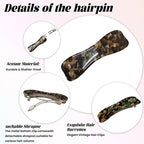 Hair Clips for Women,3.5 Inch Acetate Medium Hair Claw Clips for Women Thin Thick Curly Hair,Strong Hold No Slip Grip,French Classic Multicolor （Dark Brown Tortoiseshell Bow）