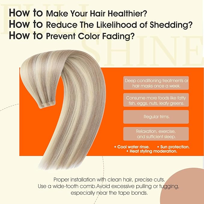 Full Shine Blonde Injected Tape Extensions Human Hair Color 18 Ash Blonde Highlight 613 Blonde Remy Tape in Hair Extensions Invisible Adhesive Skin Weft for Natural Look 14Inch 40G 20Pcs