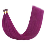 YoungSee I Tips Hair Extensions Purple 24 inch Itips Extensions Real Human Hair Long Hair Extension I-Tip Extension Purple for Daily Confidence Boost 25s 25g