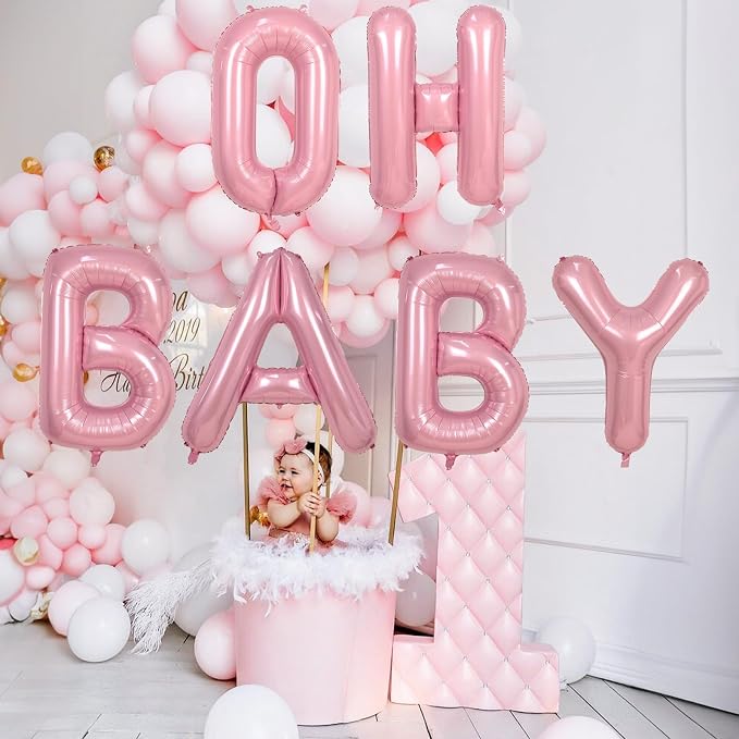 40 Inch Pink Letter Balloon C, Giant Alphabet A - Image 4