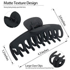 OWIIZI Large Hair Claw Clips for women, 4.3" Matte Big Hair Clips Non-Slip Ponytail Barrette Strong Hold Claw Clips for girls Long Thick Hair (4packs)