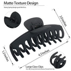 OWIIZI Large Hair Claw Clips for women, 4.3" Matte Jumbo Hair Clips Non-Slip Ponytail Barrette Strong Hold Claw Clips for girls Long Thick Hair (4packs)…