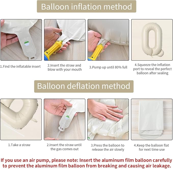 Biapian 40 Inch Giant Cream Q Foil Balloons - Image 7