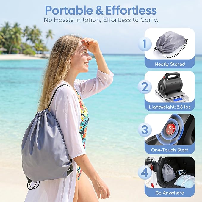 Electric Air Pump for Inflatables, Air Mattress – 500W/650W Quick-Fill - Image 7