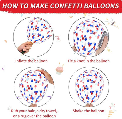 Red Blue Silver Balloons, Royal Silver Balloons Confetti Balloon - Image 7