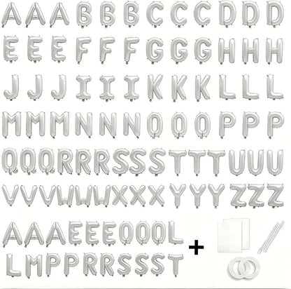 98 Pcs White Letter Balloons, Custom 3 Set A-Z Set - Image 2