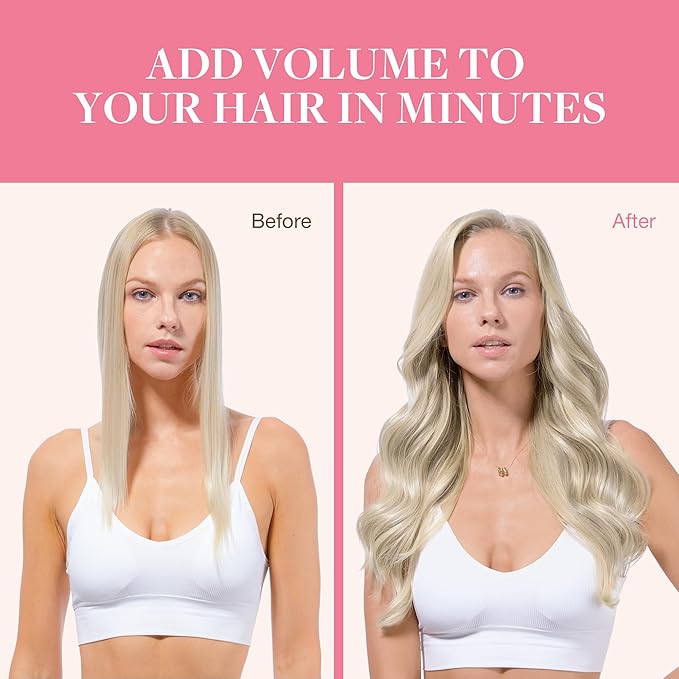 GOO GOO Clip in Hair Extensions Real Human Hair, Remy Human Hair Extensions Clip ins for Women, Natural Human Hair, 14inch 110g 7Pcs, 17A/60A Ash Blonde Highlighted Platinum Blonde
