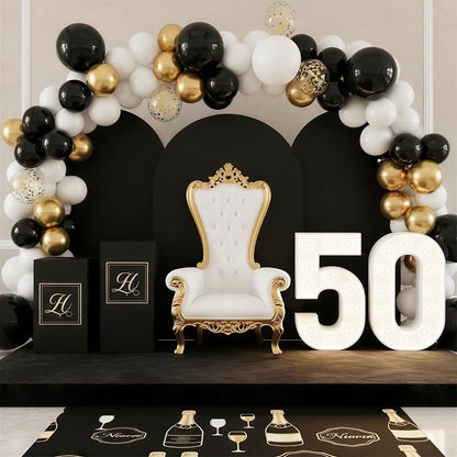 RUBFAC Black and Gold Balloons, 2026 Graduation Decorations 130pcs Black Metal - Image 6