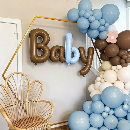 110pcs Dusty Blue and Brown Balloons Garland Arch Kit, 18/12/10/5 Inch | Dark - Image 4