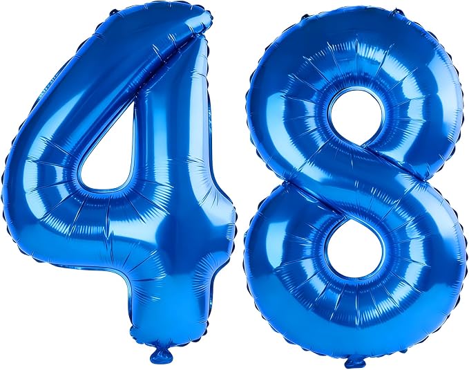 40 Inch Number 48 Balloons for 48th Birthday Party Decorations, 0-100 Dark Blue by FOBELEC