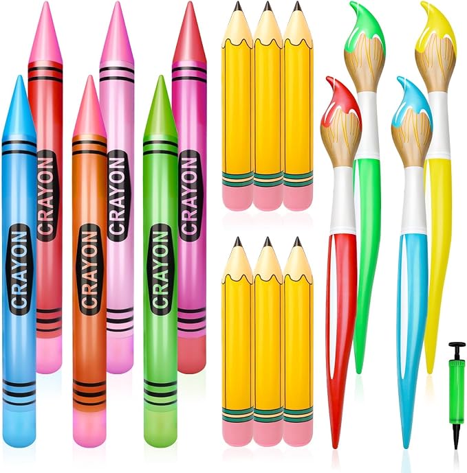 SAYAYA 16 Pcs Large Inflatable Pencil Balloons Set Jumbo Inflatable Crayons by SAYAYA