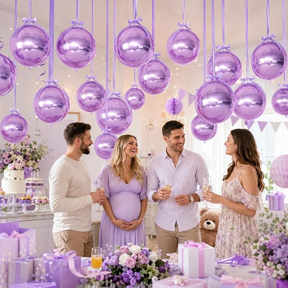 Purple Round Foil Balloons - Image 7