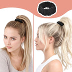 Hair Scrunchies For Women's Hair Black Seamless Hair Ties No Damage Ponytail Holders With All Day Hold Thick & Curly & Heavy Fine Hair Accessories Strong Elasticity No Snag Dents Breakage