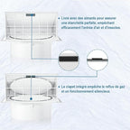 Hon&Guan Dryer Vent Cover Outside with Removable Mesh, Wall Mount Extractor Vent with Rubber Cushioned Non-Return Flap, High Quality Iron Outside Dryer Vent Cover for House (White, 6 Inch)