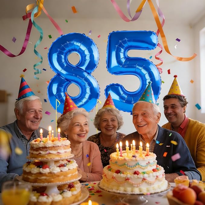 40 Inch Number 85 Balloons for 85th Birthday Party Decorations, 0-100 Dark Blue - Image 2