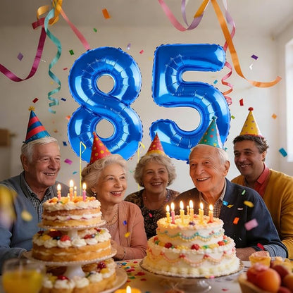 40 Inch Number 85 Balloons for 85th Birthday Party Decorations, 0-100 Dark Blue - Image 2