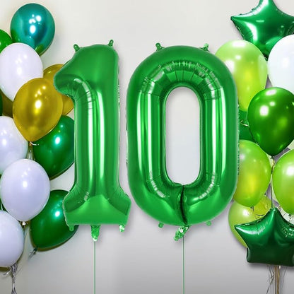 Dark Green Number 0 Balloon 40 Inch, Big Large Foil Helium Number Balloons - Image 2