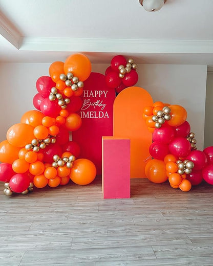 Pink and Orange Balloons Arch Kit 124pcs different sizes | - Image 4