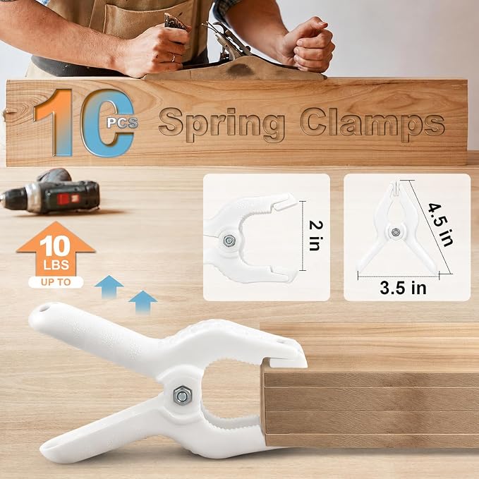 10 Pcs Spring Clamps, PureGuard 4.5 Inch Plastic Balloon Arch Clips Clamps - Image 3