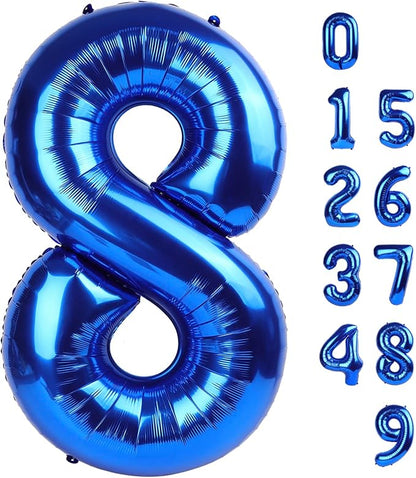 Number Balloons Navy Blue Number 8 by Mluchee