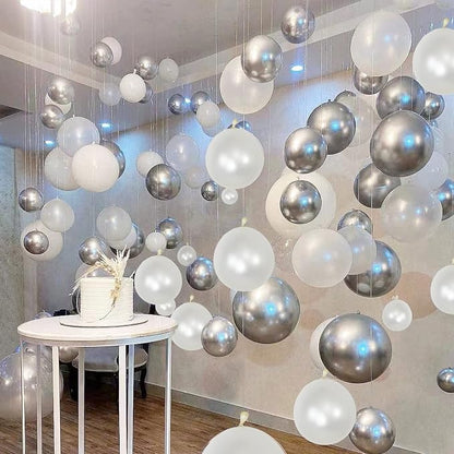 Pearl White Balloons Different Sizes 5 10 12 18 Inch, Royal White Latex Balloons - Image 5