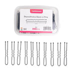 Set of 350 premium U-shaped hair pins, measuring 6cm/2.4 inches, perfect for women, girls, and hairdressers. with a clear storage box and is suitable for all hair types(Black) (350 Pins)