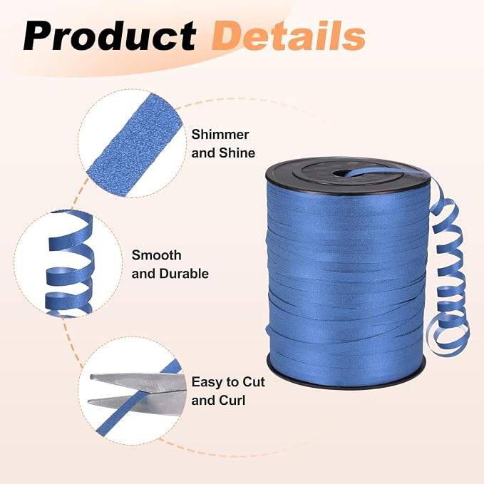 PATIKIL Glitter Curling Ribbon 500yds x 1/5" Plastic Balloon String Ribbon | - Image 3