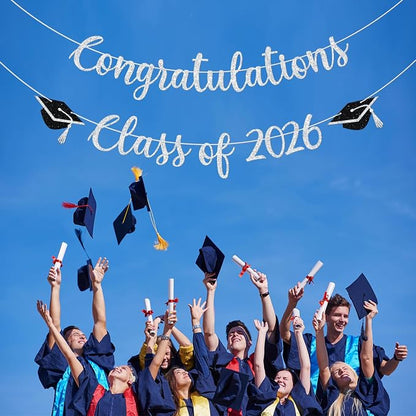 Congratulations Class of 2026 Banner, Congrats Grad Party Decor, 2026 - Image 4