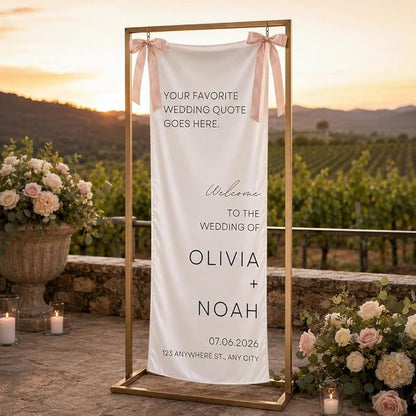Personalized Fabric Wedding Welcome Sign, Linen Wedding Welcome Sign Cotton - Image 3