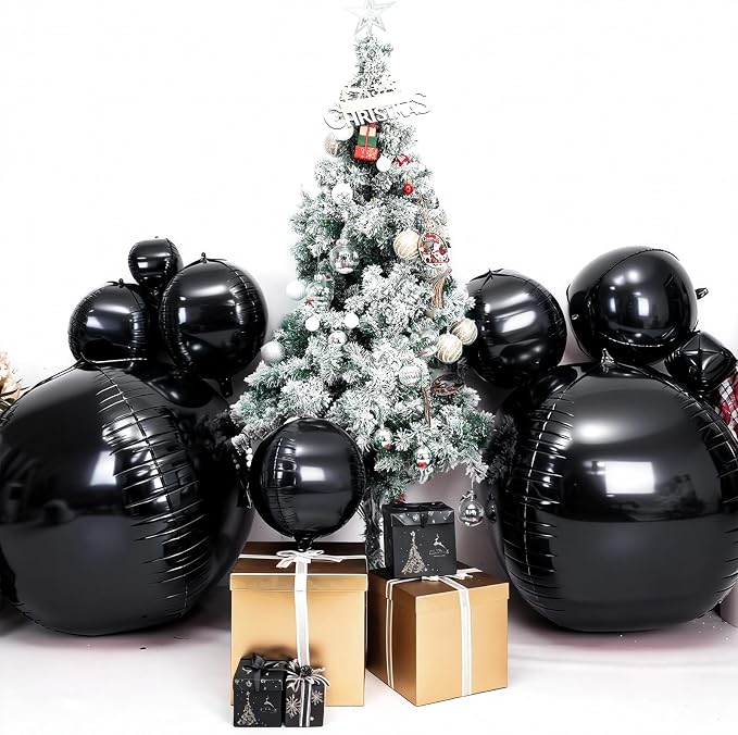 50 Inch Giant Black Round Foil Balloons - Image 5