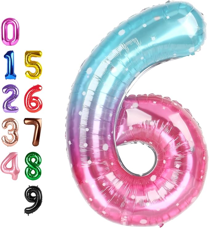 6 Balloon 40 inch Number Balloons by Enyeopd