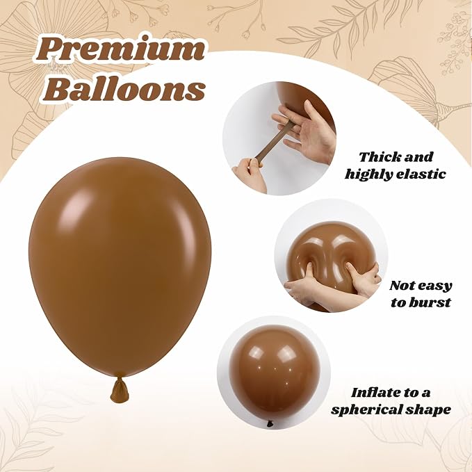 60pcs Brown and Gold Balloons for Neutral Bridal Shower, Baby Shower Party - Image 3