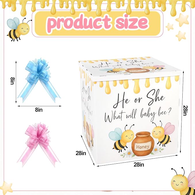 AmazingSpark 28in Giant Gender Reveal Gift Box - Image 2