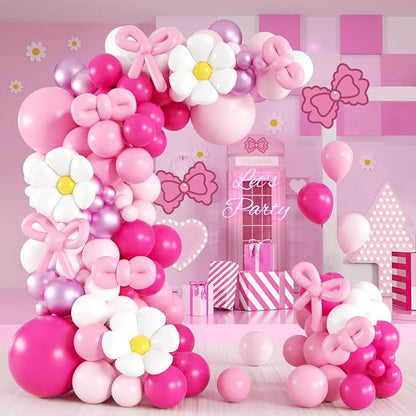 139pcs Pink Cartoon Cat Balloon Arch Kit by BAUANOOY