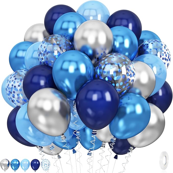 Blue Silver Balloons for Boys by Jobkoo