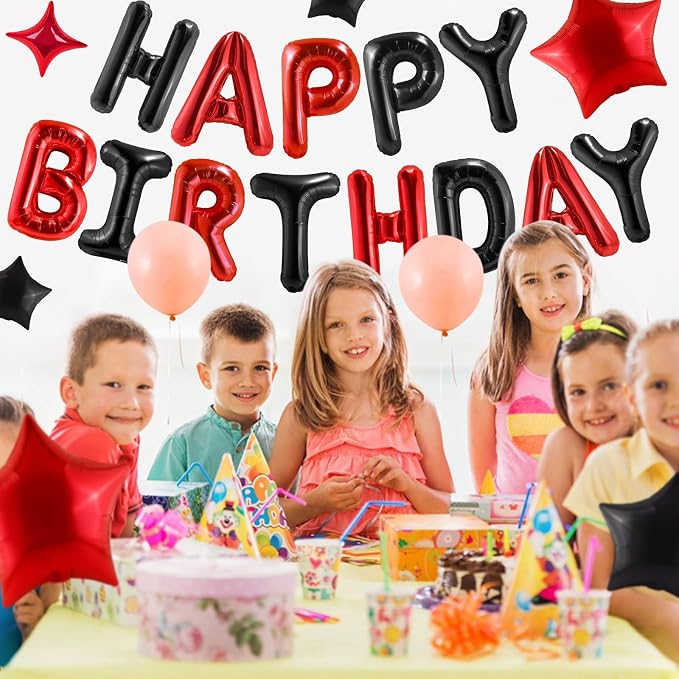 CANREVEL Happy Birthday Banner Decorations + 8Pcs Star Balloons, - Image 4