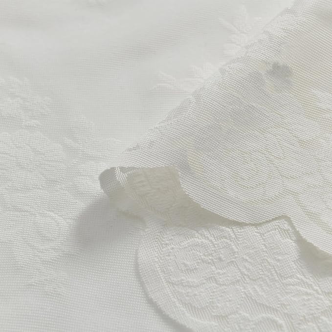 Kotile Ivory Lace Curtains for Kitchen Windows W52 x L36 Inch, 2 Panels | Rod - Image 8