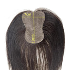 Anemone 100% Real Human Hair Topper No Need Clips Magic Paste Hair Seams 7x10cm Skin Base Fringe Bangs Easy to Wear (Dark Brown Middle Bangs)