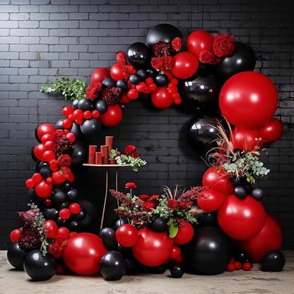 Black Balloon Arch Garland Kit Double Stuffed Matte Black Balloons Different - Image 6