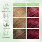 Hair Dye Shampoo 3-in-1, Instant Natural Hair Color Shampoo for Women Men Champu Para Canas Mujer Wine Red, Lasting 3-4 Weeks & Easy to Use & All Hair Types & Root Touch Up, 500ml