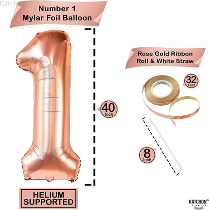 KatchOn Rose Gold Number 1 Balloon - Image 4