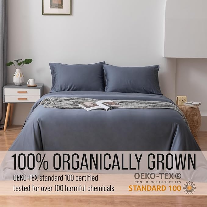 Bella Coterie | Luxury Bamboo Viscose King Size Pillowcase Set | 100% Organically Grown | Ultra Soft | Cooling | 2 Pcs [Slate Blue]
