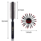 PERFEHAIR Small Round Hair Brush for Blow Drying Short, Thin, Fine Hair, Wooden Styling Blowout Roller Hairbrush with Soft Nylon Bristles, Both for Men & Women, 1.4 Inch